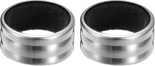 uxcell Collares para botellas de vino, 2 anillos de goteo de vino de acero inoxidable, tapones de goteo de 1.57 x 0.75 pulgadas a prueba de fugas