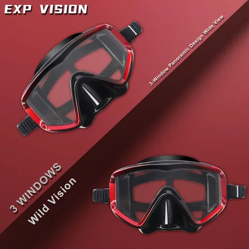 Miniatura 3 de Máscara de buceo Pano 3 para adultos, máscara de esnórquel de vidrio templado, máscara de natación antivaho sin fugas, gafas de natación