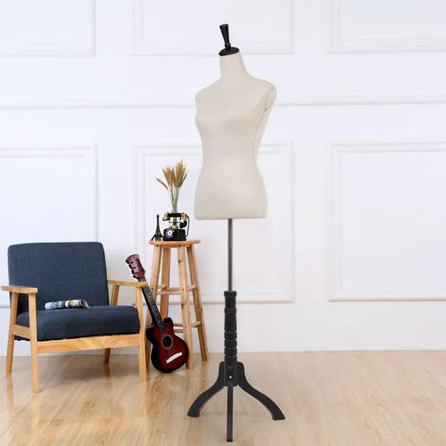 Miniatura 3 de Maniquí de torso, maniquí en forma de vestido con altura ajustable, maniquí femenino para modelo de vestido, torso de cuerpo con soporte de trípode