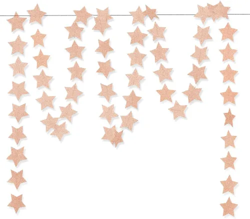 Miniatura 6 de Guirnalda colgante de estrella negra con purpurina, pancarta de papel brillante para decoración de pared del hogar, fiesta temática de Halloween