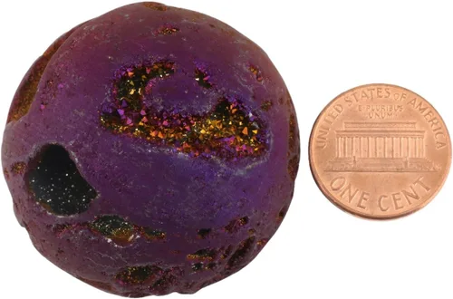 Miniatura 5 de SUNYIK - Bola esfera drusa geoda con revestimiento de titanio, bola de cuarzo de vidrio, gema de ágata, escultura decorativa, curación.