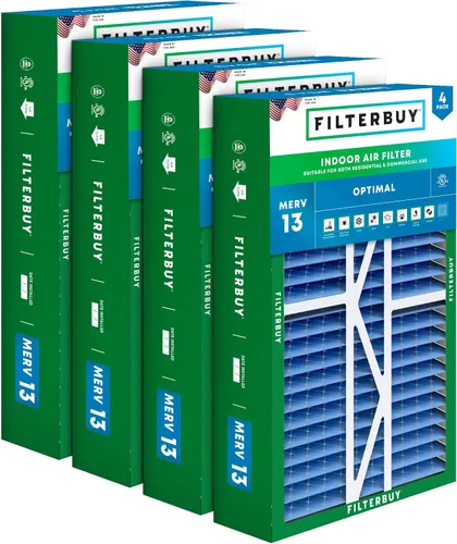 Miniatura 10 de Filterbuy Filtro de aire 10x17x2 MERV 13 Defensa Óptima contra Humo y Alergias (Paquete de 4), Filtros Exteriores Plisados Electrostáticos