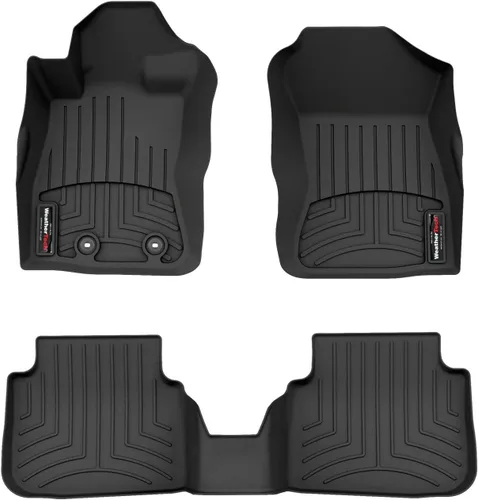 WeatherTech Revestimientos de suelo personalizados para Subaru Crosstrek, Impreza, 1ª y 2ª fila (441814-1-2), negro