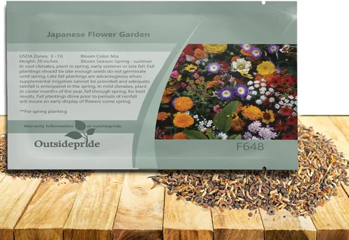 Outsidepride Mezcla de semillas de jardín de flores japonesas, 5000 piezas de semillas de flores silvestres anuales y perennes, colores delicados,