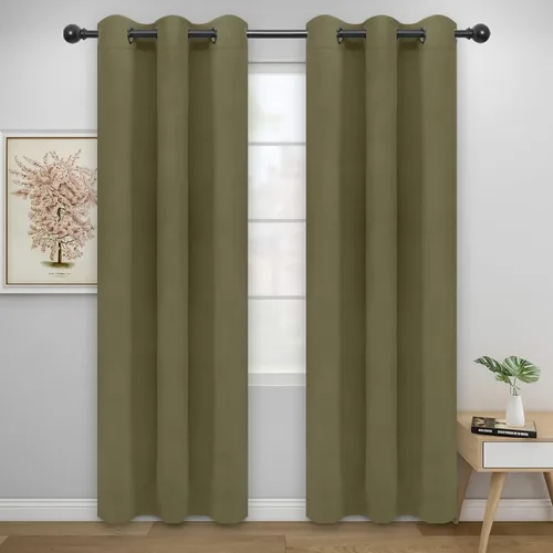 Miniatura 265 de Easy-Going - Cortinas opacas para dormitorio, aislamiento térmico sólido con ojales, cortinas de ventana para reducción de ruido, cortinas