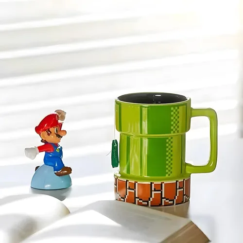 Miniatura 2 de Super Mario Warp Pipe - Taza de café de cerámica de regalo para jugadores, padres, entusiastas del café, para capuchino, café con leche o té