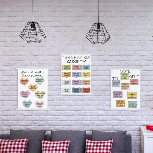 Miniatura 6 de Gersoniel 3 piezas de notas para la auto-terapia, decoración de oficina, pósteres de salud mental, carteles calmantes de esquina, psicología