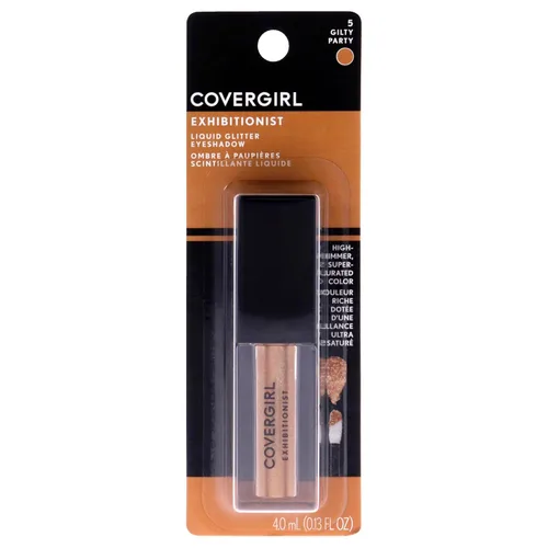 COVERGIRL Exhibitionist - Sombra de ojos líquida con purpurina, fiesta dorada, 0.13 onzas