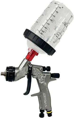 Miniatura 4 de HVLP - Pistola pulverizadora de aire de acero inoxidable de 0.051 in y 0.071 in, 20.3 fl oz y 13.5 fl oz, pulverizador de pintura de alimentación