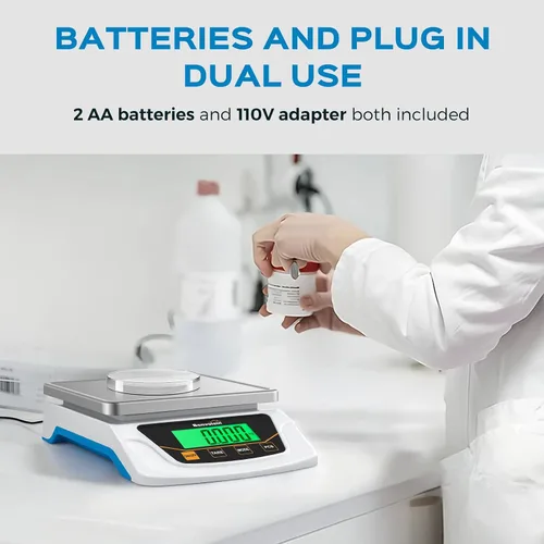 Miniatura 5 de Bonvoisin Báscula Digital con Precisión de 0.1 Gramo, Escala de Laboratorio Científica Digital de 6000g para Laboratorio, Pesaje de Joyería