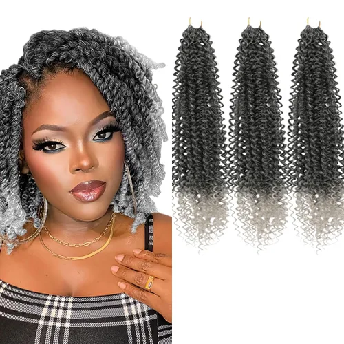 Miniatura 30 de Pelo de ganchillo Ocean Wave de 30 pulgadas, 3 paquetes de cabello trenzado de onda profunda, cabello rizado profundo con ganchillo para mujeres
