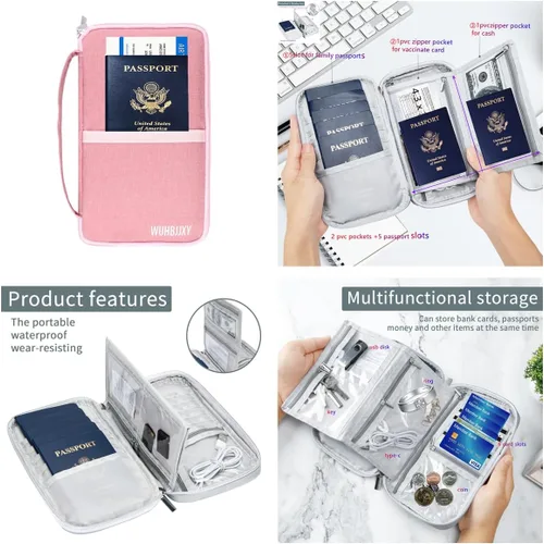 Miniatura 5 de Soporte para pasaporte, Rosado, Multifunción