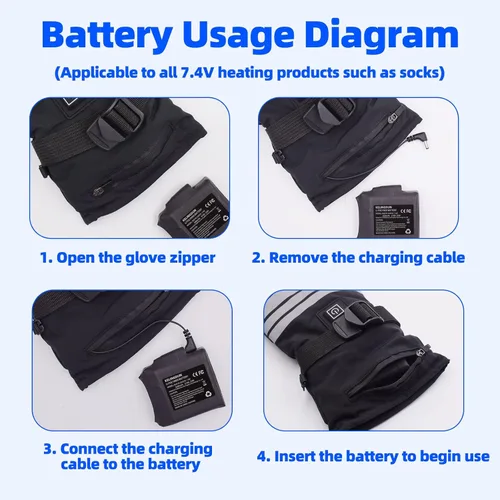 Miniatura 7 de 2 piezas de baterías de polímero de litio recargables de 5000 mAh 7.4 V. Baterías de polímero de litio recargables para guantes calefactables