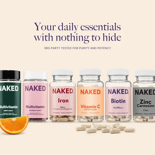 Miniatura 8 de NAKED Carnosina de zinc 17 mg (60 cápsulas) + monohidrato de creatina micronizada NAKED Pure 17.64 oz (100 porciones) – Vegano; Sin OGM; Sin gluten