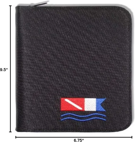 Miniatura 2 de Innovative Scuba Concepts Libro de registro de buceo - Negro con diseño de bandera alfa de buceo, 9-1/2 x 6-3/4