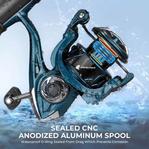 Miniatura 4 de KastKing MegaJaws Elite Spinning Fishing Reel - 6.2:1/5.2:1 Gear Ratio Fishing Reel, 39.5Lbs Max Drag, Ultra Lightweight & Powerful, 10+1 Stainless