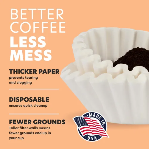 Miniatura 6 de Filtros de café grandes de 12 tazas, 9.75 x 4.25 pulgadas, 500 unidades, paredes altas para evitar el desbordamiento del suelo, compatibles