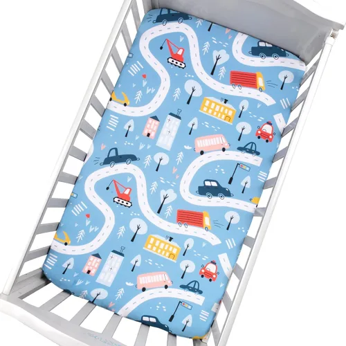 Miniatura 2 de Cloele Sábana Ajustable para Cuna - Sábana de Guardería para Bebé 100% Poliéster Paquete de 1 Sábana Cómoda para Colchones Estándar de Cuna y Niños