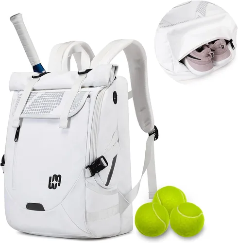 Miniatura 9 de UMGG - Mochila de tenis para mujeres y hombres con capacidad para 2 raquetas con compartimento para zapatos, mochila grande de pickleball
