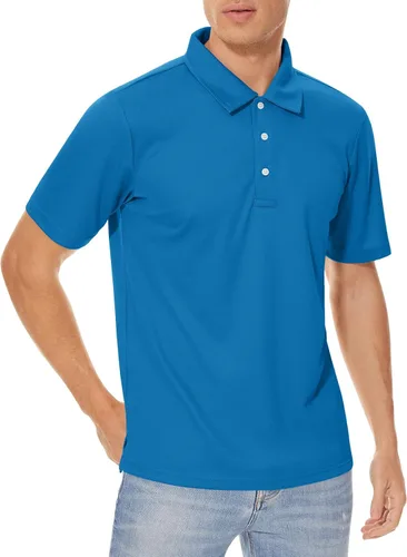 Miniatura 2 de CRYSULLY Camisa táctica de golf de manga corta para hombre, con botones, estilo militar