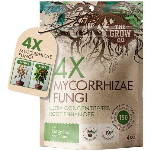 Micorrizas 4X de 4 onzas para plantas – Inoculante de micorrizas – Potenciador de raíces y Myco concentrado, micorrizal superior para plantas, polvo