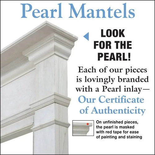 Miniatura 6 de Pearl Mantels ARYB48120 - Mantel envolvente de madera audaz pero sin pretensiones y hogareño, 48 pulgadas de ancho x 42 pulgadas de alto, sin