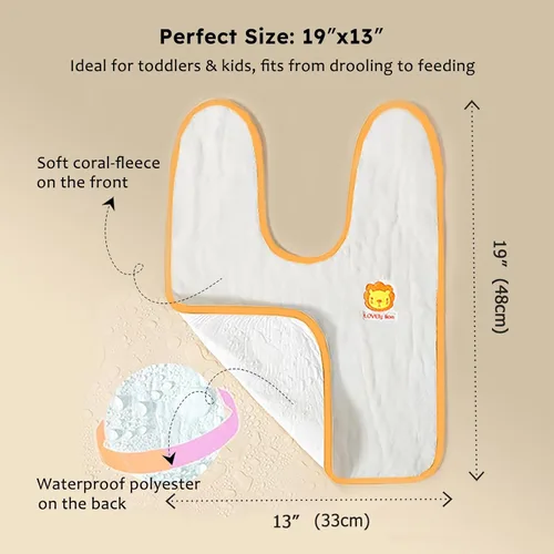 Miniatura 3 de Juego de baberos grandes para niños pequeños, ultra suaves y absorbentes, baberos para bebés para babear y alimentar