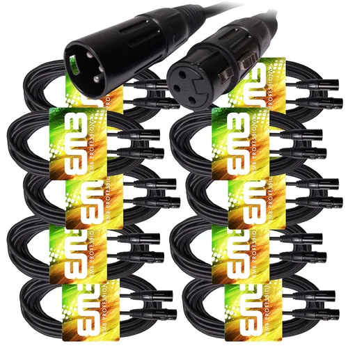 Miniatura 8 de EMB Audio - Cable de altavoz blindado profesional XLR macho a hembra para uso con DJ, hogar, micrófono, instrumento y altavoz