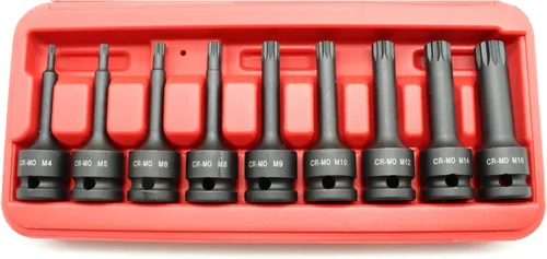 Miniatura 2 de TMAX 9 pc Spline 12 punto 3 pulgadas largo negro impacto Bit Socket Set 1/2 pulgada Square Drive Auto reparación herramienta