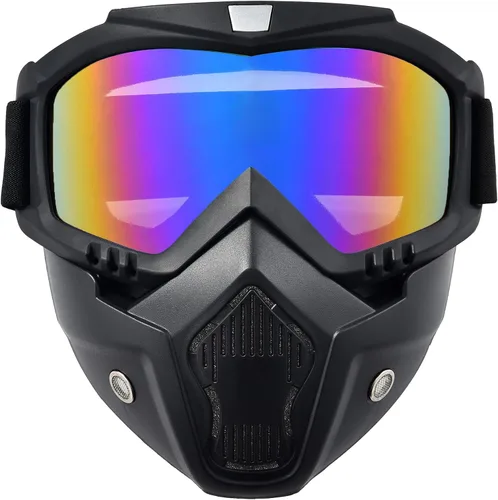 Miniatura 12 de Máscara de paintball anti niebla, máscara de Airsoft para cara completa, máscara táctica, gafas de casco de motocicleta con máscara facial extraíble