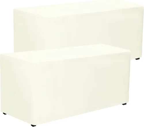 Miniatura 21 de PLOYMONO - Juego de 2 manteles ajustables, mantel de longitud hasta el suelo para mesa rectangular de 4 pies (122x61 cm) de poliéster, ideal