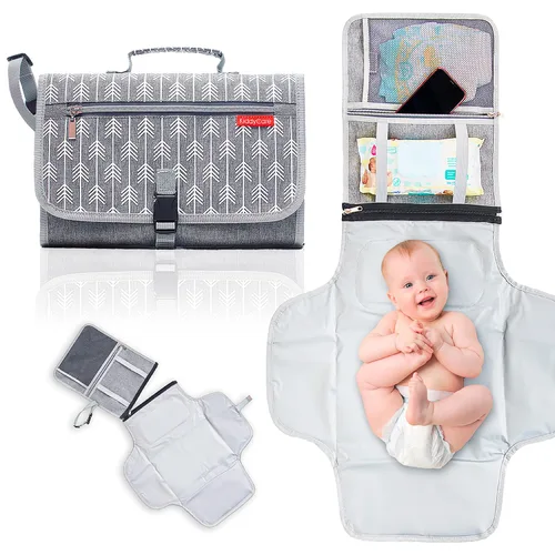 KiddyCare Cambiador de pañales portátil para viajes de bebé | Cambiador portátil para bebé recién nacido niña y niño | Cambiador de pañales plegable