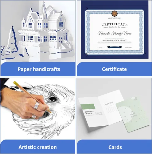 Miniatura 5 de 100 hojas de papel de cartulina blanca, papel de impresora de cartulina de 8.5 x 11, cartulina de 92 libras/8.82 oz/m², papeles de impresión gruesos