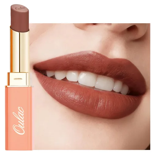 Miniatura 21 de Oulac Lápiz labial ciruela para mujer, lápiz labial mate burdeos, color de labios de cobertura completa, acabado mate satinado, textura crema, SG08
