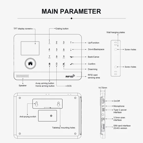 Miniatura 9 de LWOHSI Sistema de Seguridad para el Hogar, Sistema de Alarma Inalámbrico con Sensores de Puerta/Ventana/Movimiento, Sirena Fuerte, GSM 4G