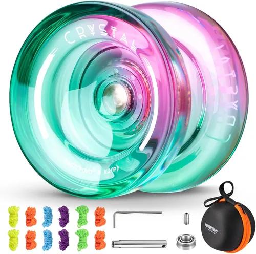 Miniatura 18 de MAGICYOYO Yo Yo de Cristal Profesional K2, Yoyo Responsivo para Niños de 8-12, Yo-yo de Plástico con Giro de Dedo para Trucos con Rodamiento No