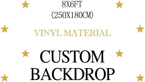 Material de vinilo personalizado para fiesta de cumpleaños de 8 x 6 pies (proporciona información personalizada después de tu pago)