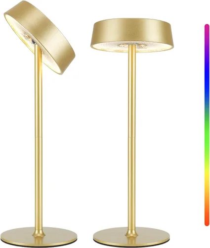 Miniatura 11 de Lámpara inalámbrica, lámpara de mesa recargable, funciona con pilas, control táctil regulable RGB, 3 temperaturas de color, función de memoria LED