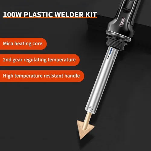 Miniatura 9 de Soldador de plástico – Kit de soldadura de plástico de 100 W pistola de soldadura con 56 varillas de soldadura, herramienta profesional de Rojo