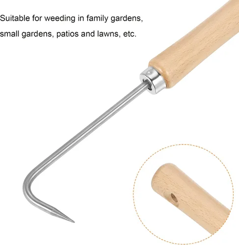 Miniatura 5 de MECCANIXITY Herramienta de desmalezadora manual, herramientas de deshierbe de jardín multiuso con mango de madera, cabeza de acero revestido