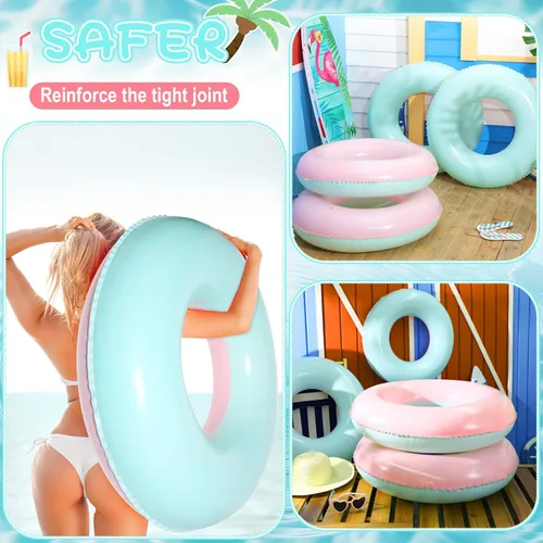 Miniatura 4 de 4 flotadores inflables de piscina para niños y adultos, tubos interiores pastel, macarrones, anillos de piscina, flotadores para cumpleaños, playa