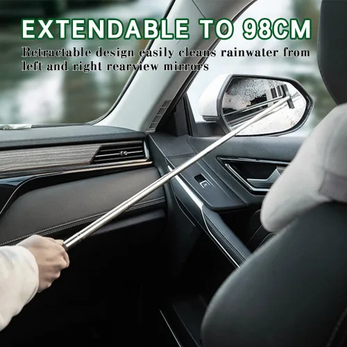 Miniatura 5 de Escobilla para espejo lateral de automóvil, limpiador telescópico retráctil, herramienta de limpieza antivaho y agua para clima lluvioso y brumoso