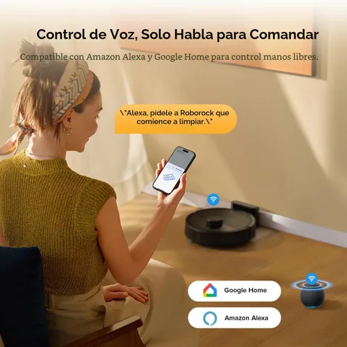 Miniatura 8 de roborock Q7 M5 Robot que aspira y trapea, succión hiperfuerza de 10,000 Pa, aspiradora robótica, sistema dual anti-enredo, trapeo controlado por