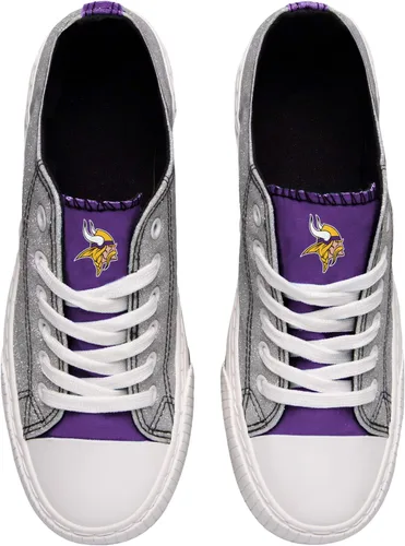 Miniatura 8 de FOCO - Tenis deportivos bajos de lona con logotipo de equipo de la NFL para mujer