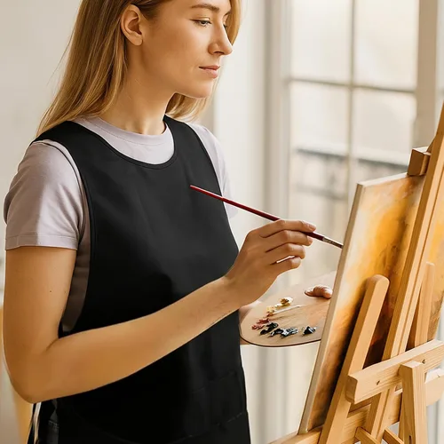 Miniatura 4 de Larrel Delantal de limpieza, delantal de limpieza para tareas domésticas, delantales de pintura para adultos, cobbler unisex impermeables con 2