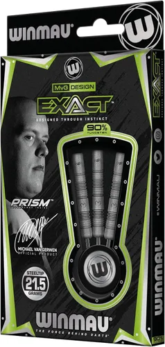 Miniatura 6 de Winmau Michael Van Gerwen MvG Exact Steel Tip Darts Set - 90% Tungsten Professional Darts - Precision Grip with Prism Alpha Flights & Vecta Shafts
