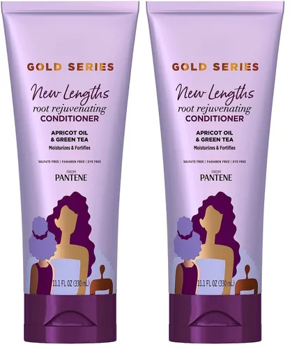 Miniatura 11 de Pantene Gold Series - Acondicionador rejuvenecedor de raíces con aceite de albaricoque y té verde, hidrata y fortalece, para cabello natural