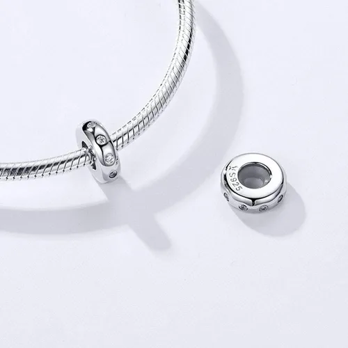 Miniatura 2 de Abalorio de plata de ley 925 con clip para pulsera Pandora, Plata esterlina, plata de ley
