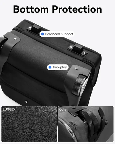 Miniatura 9 de LUGGEX negro (Carry On Underseat Luggage Black Bagage), Negro -, Equipaje debajo del asiento con ruedas