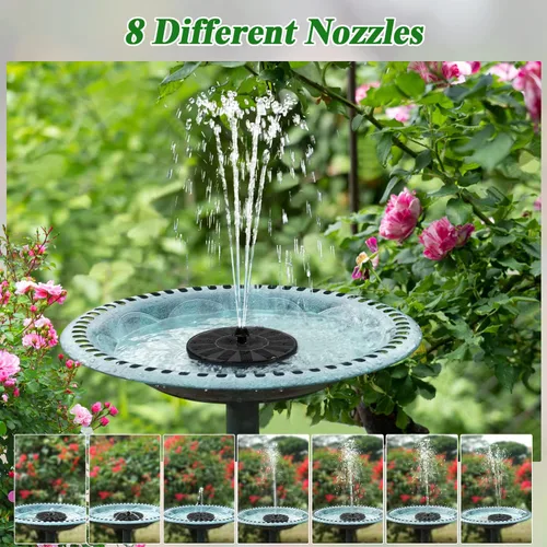 Miniatura 3 de Fuente solar 100% cubierta de vidrio, fuente de agua de colibrí alimentada por energía solar, bomba de fuente de baño para pájaros al aire libre